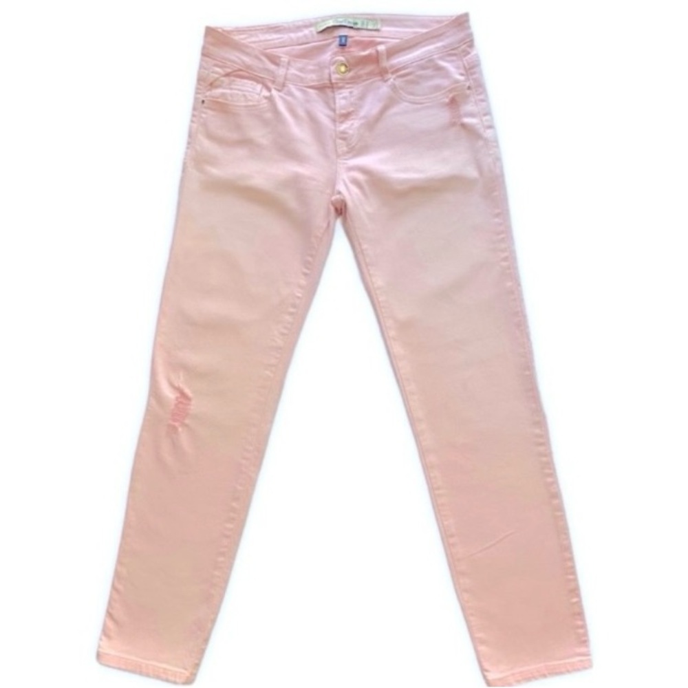 Zara Women's Pink Denim Jeans Sz 6 - Picture 3 of 6